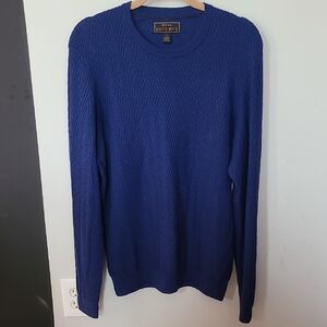 Jos A Bank Reserve Blue Men's Sweater Size Large 50% wool 50% cotton